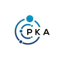 PKA letter technology logo design on white background. PKA creative initials letter IT logo concept. PKA letter design. vector