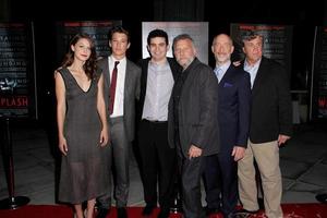 los angeles, 6 de octubre - melissa benoist, contador de millas, damien chazelle, paul reiser, jk simmons en el estreno de latigazo cervical en bing theater en lacma el 6 de octubre de 2014 en los angeles, ca foto