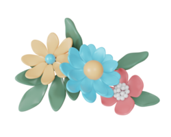 Flower invitation card decoration 3d render png