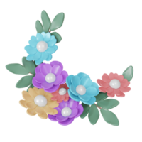 blumeneinladungskartendekoration 3d rendern png