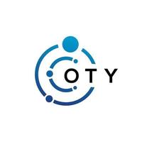 diseño de logotipo de tecnología de letras oty sobre fondo blanco. oty creative iniciales letra it logo concepto. diseño de letras oty. vector