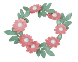 guirlande fleur rendu 3d png