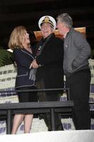 LOS ANGELES, DEC 30 - Jill Whelan, Gavin MacLeod, Fred Grandy at the Original Love Boat Cast decorates Princess Cruises Rose Parade Float at a Rosemont Pavilion on December 30, 2014 in Pasadena, CA photo