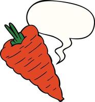 cartoon carrot and speech bubble vector