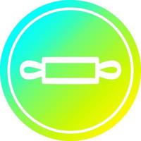 rolling pin circular in cold gradient spectrum vector