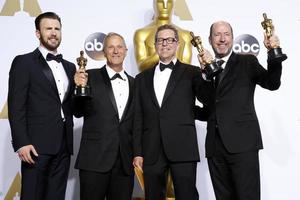 LOS ANGELES, FEB 28 - Chris Evans, Ben Osmo, Greg Rudloff, Chris Jenkins at the 88th Annual Academy Awards, Press Room at the Dolby Theater on February 28, 2016 in Los Angeles, CA photo