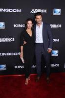 iLOS ANGELES, OCT 1 - Wendy Moniz, Frank Grillo at the Kingdom Premiere at Muscle Beach on October 1, 2014 in Venice, CA photo