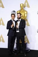 LOS ANGELES, FEB 28 - Shan Christopher Ogilvie, Benjamin Cleary at the 88th Annual Academy Awards, Press Room at the Dolby Theater on February 28, 2016 in Los Angeles, CA photo