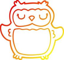 warm gradient line drawing cartoon owl vector