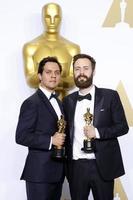 LOS ANGELES, FEB 28 - Shan Christopher Ogilvie, Benjamin Cleary at the 88th Annual Academy Awards, Press Room at the Dolby Theater on February 28, 2016 in Los Angeles, CA photo