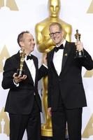 LOS ANGELES, FEB 28 - Jonas Rivera, Pete Docter at the 88th Annual Academy Awards, Press Room at the Dolby Theater on February 28, 2016 in Los Angeles, CA photo