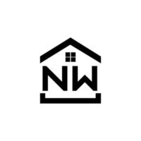 diseño de logotipo de letra nw sobre fondo blanco. concepto de logotipo de letra de iniciales creativas nw. nuevo diseño de letras. vector