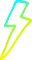 cold gradient line drawing cartoon lightning bolt vector