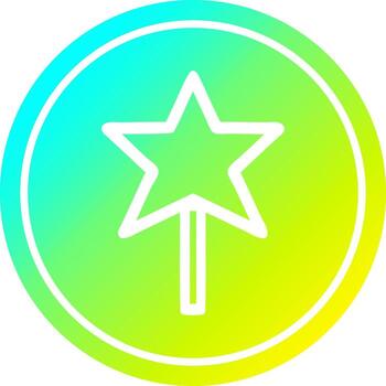 magic wand circular in cold gradient spectrum vector