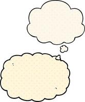 cartoon cloud and thought bubble in comic book style vector