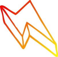 warm gradient line drawing cartoon decorative lightning bolt vector