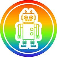 dancing robot circular in rainbow spectrum vector