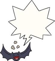 cartoon bat and speech bubble vector