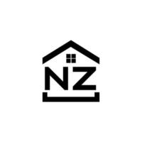 diseño de logotipo de letra nz sobre fondo blanco. concepto de logotipo de letra de iniciales creativas de nz. diseño de letras nz. vector