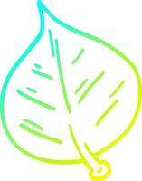 cold gradient line drawing cartoon leaf vector