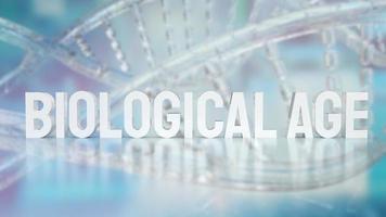 The biological age on dna  background for sci or medical concept 3d rendering photo