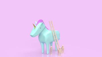 el unicornio para la puesta en marcha o la representación 3d del concepto de negocio foto