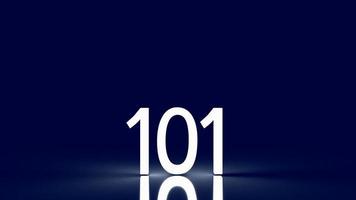 The 101 number glow in the dark for business concept 3d rendering photo