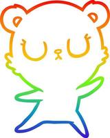dibujo de línea de gradiente de arco iris oso polar de dibujos animados pacífico vector