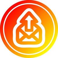 send email circular in hot gradient spectrum vector
