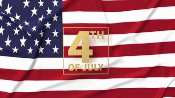 gold text 4th of July on America flag for holiday content 3d rendering photo