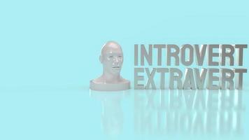 The  introvert  and extravert text for background 3d rendering. photo