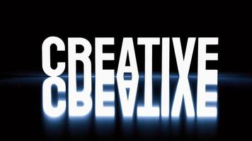 The creative  text glow in black background  3d rendering photo