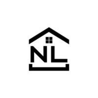 diseño de logotipo de letra nl sobre fondo blanco. nl concepto de logotipo de letra de iniciales creativas. diseño de letras nl. vector