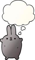 cartoon rabbit and thought bubble in smooth gradient style vector