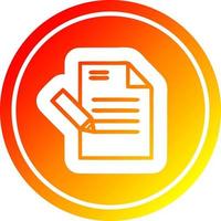 writing document circular in hot gradient spectrum vector