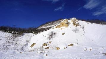 Noboribetsu onsen snow mountain bluesky hell valley winter photo