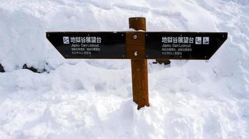 Snow and signage in the forest snow winter photo