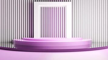 Minimal background, mock up with podium for product display, Podium in abstract purple composition, 3d render, 3d illustration, modern color, minimalist design. photo