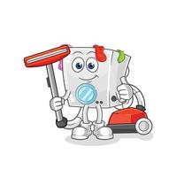 washing machine cartoon mascot vector