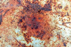 Rusted spots on old metal iron, background and texture photo