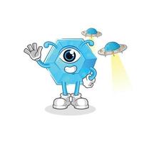 blue diamond mascot vector