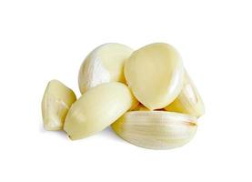 peeled garlic isolated on white background ,include clipping path photo