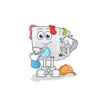 washing machine cartoon mascot vector