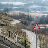 Swerving roads in Valtellina, a valley near Sondrio, Italy photo