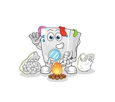 washing machine cartoon mascot vector