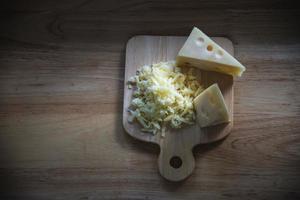 Beautiful cheeses in the kitchen - cheese food preparing concept photo