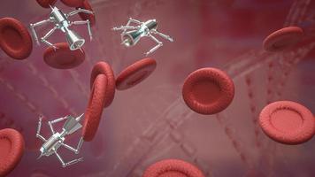 The blood cell and nano bot for sci or education concept 3d rendering photo