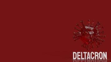 The new coronavirus  deltacorn   on red background for sci or outbreak concept 3d rendering photo