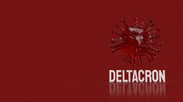 The new coronavirus  deltacorn   on red background for sci or outbreak concept 3d rendering photo