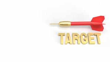 The darts and gold target on white background for business concept 3d rendering photo